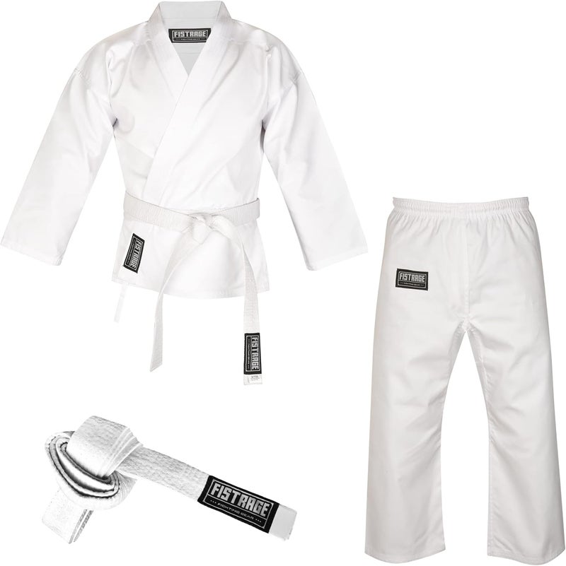 FISTRAGE FR FISTRAGE Karate Gi 8 oz Lightweight Uniform with Belt Soft Poly Cotton Blend Fabric for Martial Arts Beginner Training Suit - Image 1